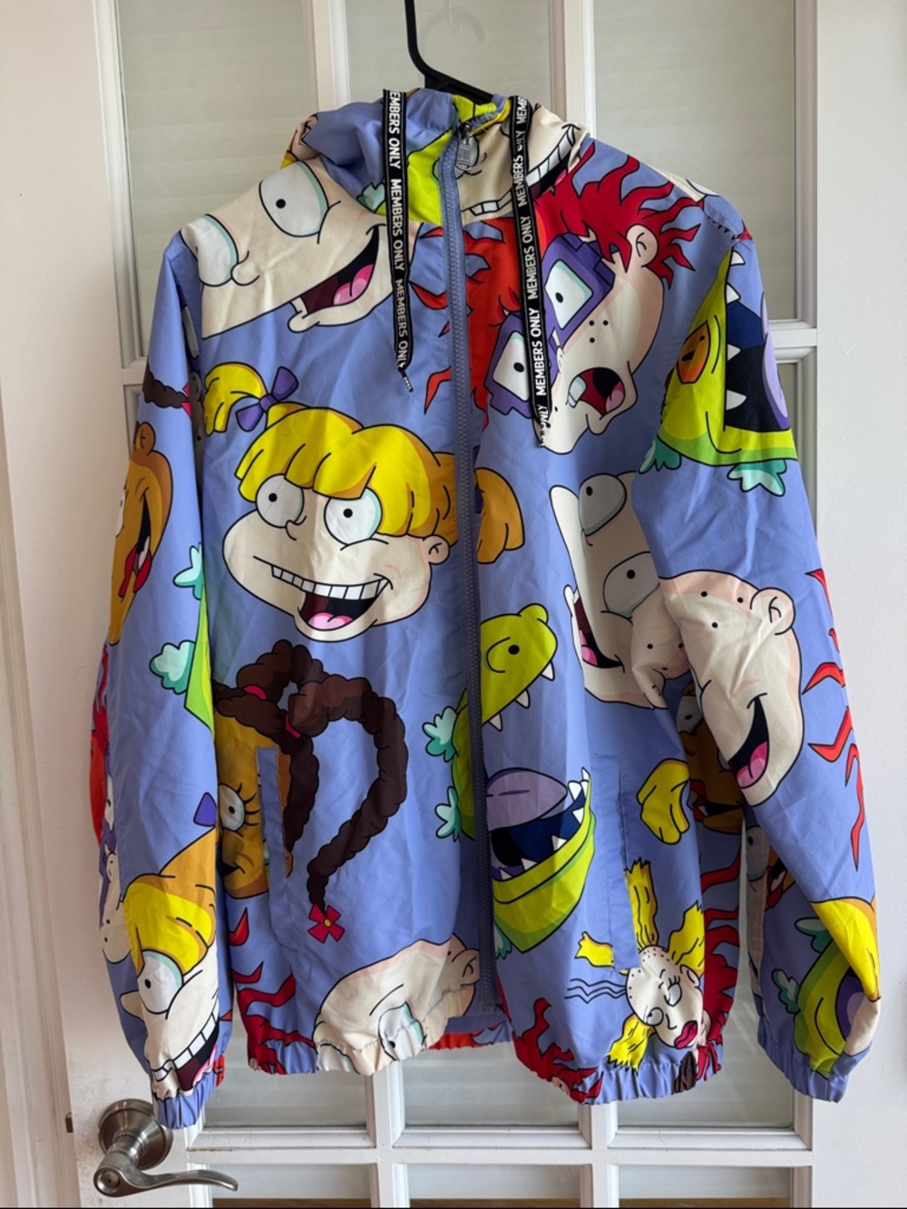 Members Only x Nickelodeon Windbreaker Unisex  Zip Hood Small